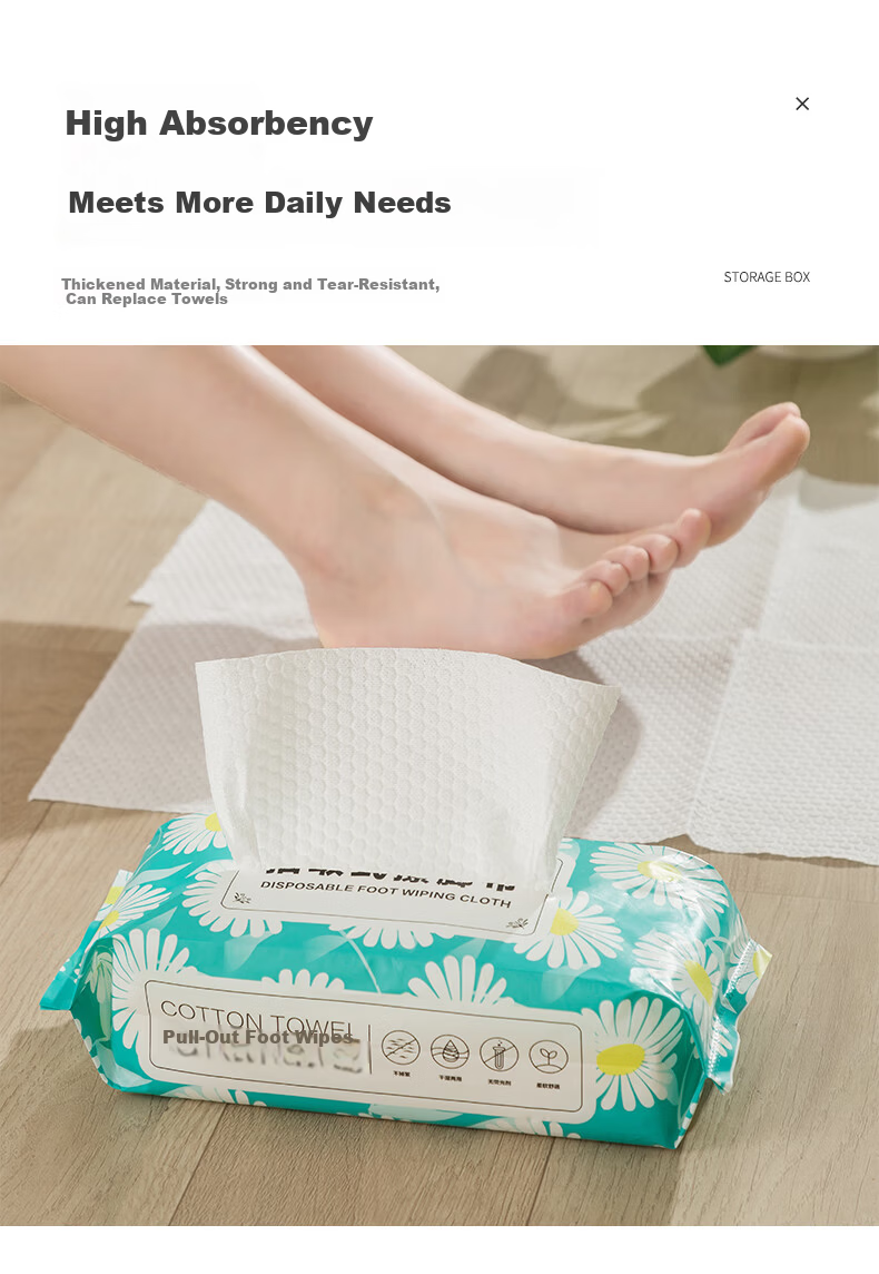 JAJALIN Disposable Foot Wipes Absorbent Foot Bath Towels Hotel Foot Wiping Paper Foot Therapy Lazy Foot Towel 6