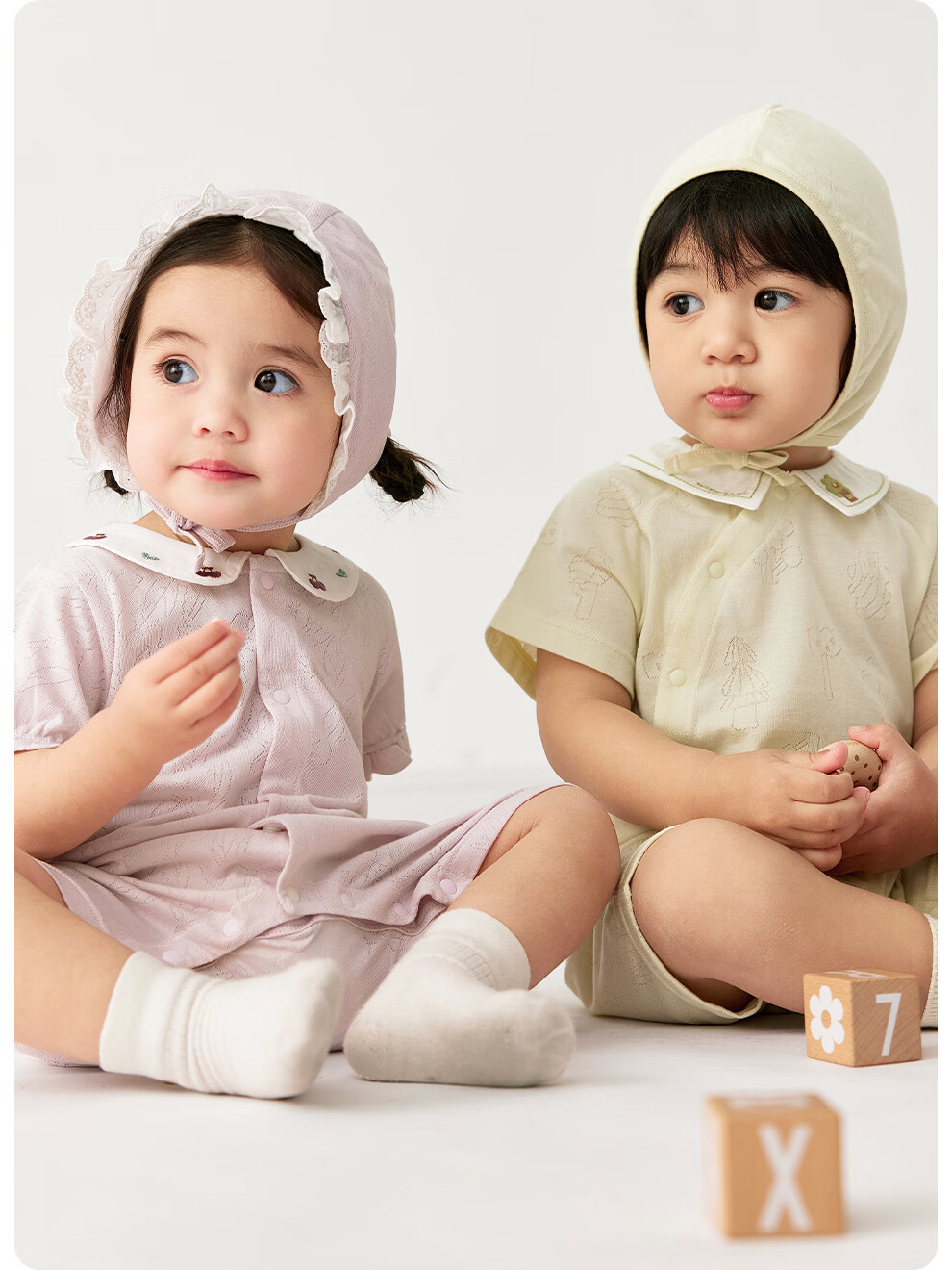 Wismorni Ice Silk Cotton Bamboo Fiber Baby Romper, Thin Breathable Infant Clothing, Short-Sleeve Summer Outfit 2