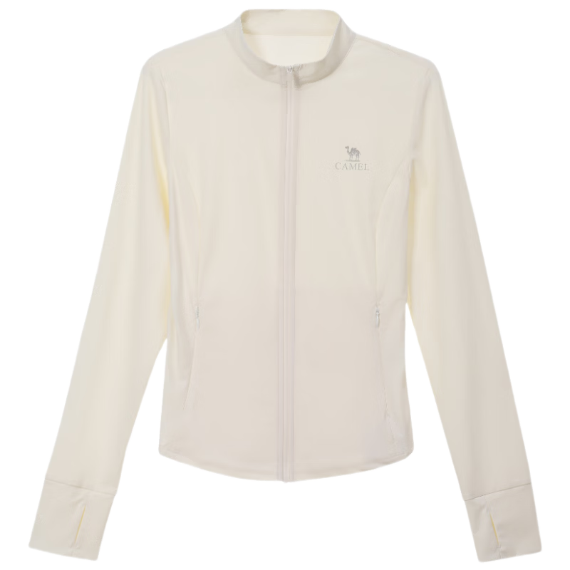 CAMEL Cold White Outdoor Stand-Collar Original Yarn Sun Protection Clothing, Moisture-Wicking Quick-Dry Cool Breathable Sun Protection Jacket A25BZ01085