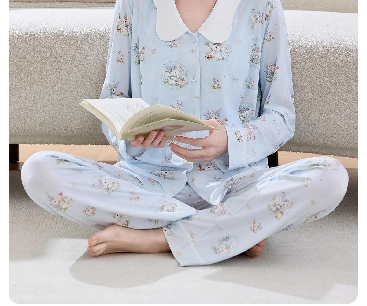 JOYNCLEON Plant Natural Cool Summer Thin Maternity Postpartum Nursing Pajamas L jyz204865 12