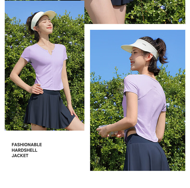 CAMEL Women's Ice Cooling Sports T-Shirt Quick-Dry Breathable Casual Short Sleeve Top Y26BAVLZ013 Morning Glory Blue S 22