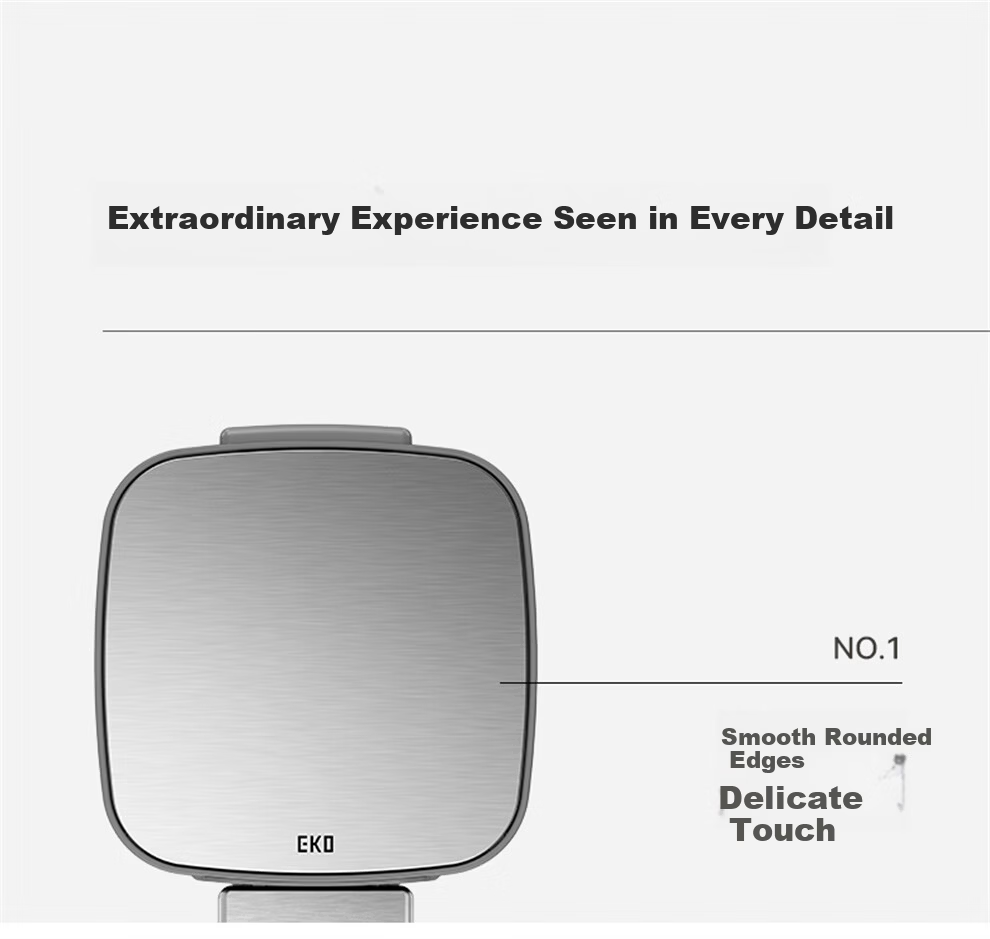 EKO 10L Stainless Steel Pedal Trash Can with Lid Large Household Bathroom Kitchen Model 9584 Recommended by Zhang Ruoyun 12