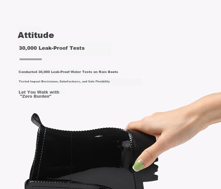 FOOTOPPO Women's Chelsea Rain Boots Fashion Short Waterproof Non-Slip Rubber Shoes Adult Short Water Shoes 9