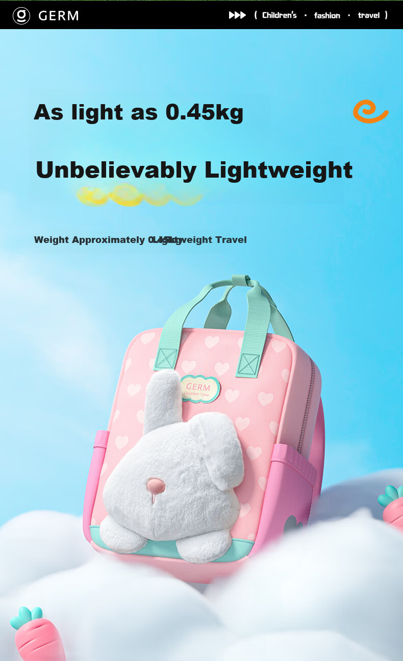Germ Kindergarten Boys Children's Backpack for First Grade Kids Honey Bear Double Shoulder Bag 5