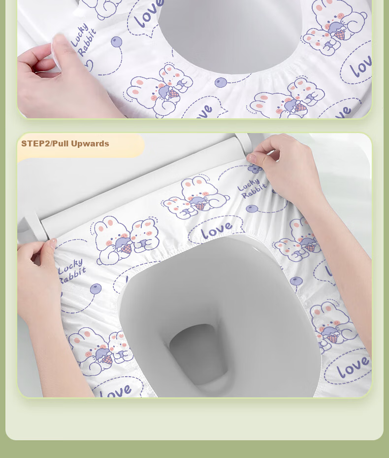 JAJALIN Disposable Toilet Seat Covers Non-woven Fabric Printed Travel Hotel Home Toilet Seat Cushion 10-Pack 14