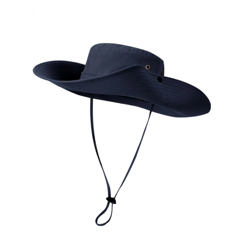 GOLOVEJOY Outdoor Mountaineering Hat for Women Summer Wide Brim Sun Protection Hiking Sunshade Fisherman Hat Navy Blue