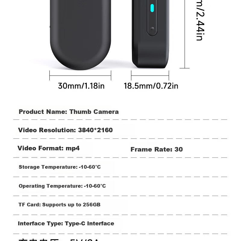 Black Cat Diary DM10 Thumb Camera Magnetic Cycling Recorder Sports Selfie HD Action Camera Electric Motorcycle Recorder Portable Pocket Vlog Camera 14