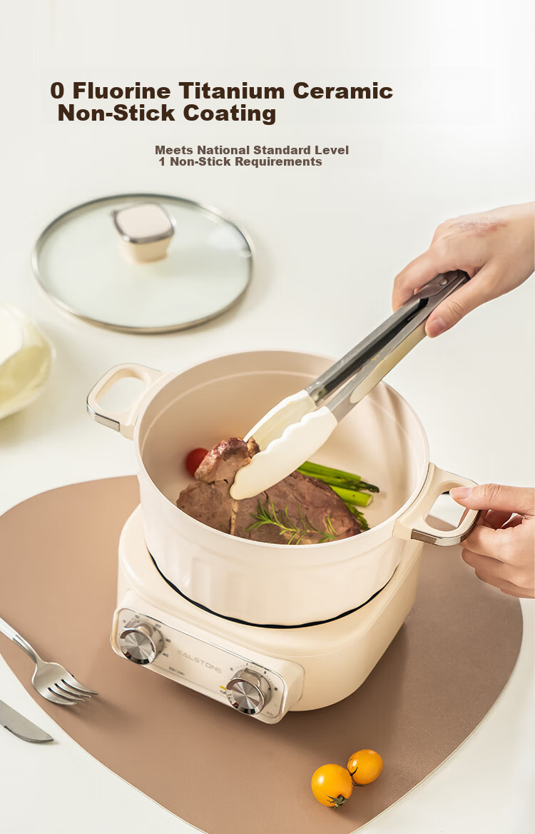 Kalstone N72 Titanium Ceramic Split Electric Cooker Multifunctional Small Electric Pot Hot Pot Dormitory Household Steamer and Cooker Instant Noodle Pot Small Electric Steamer 12