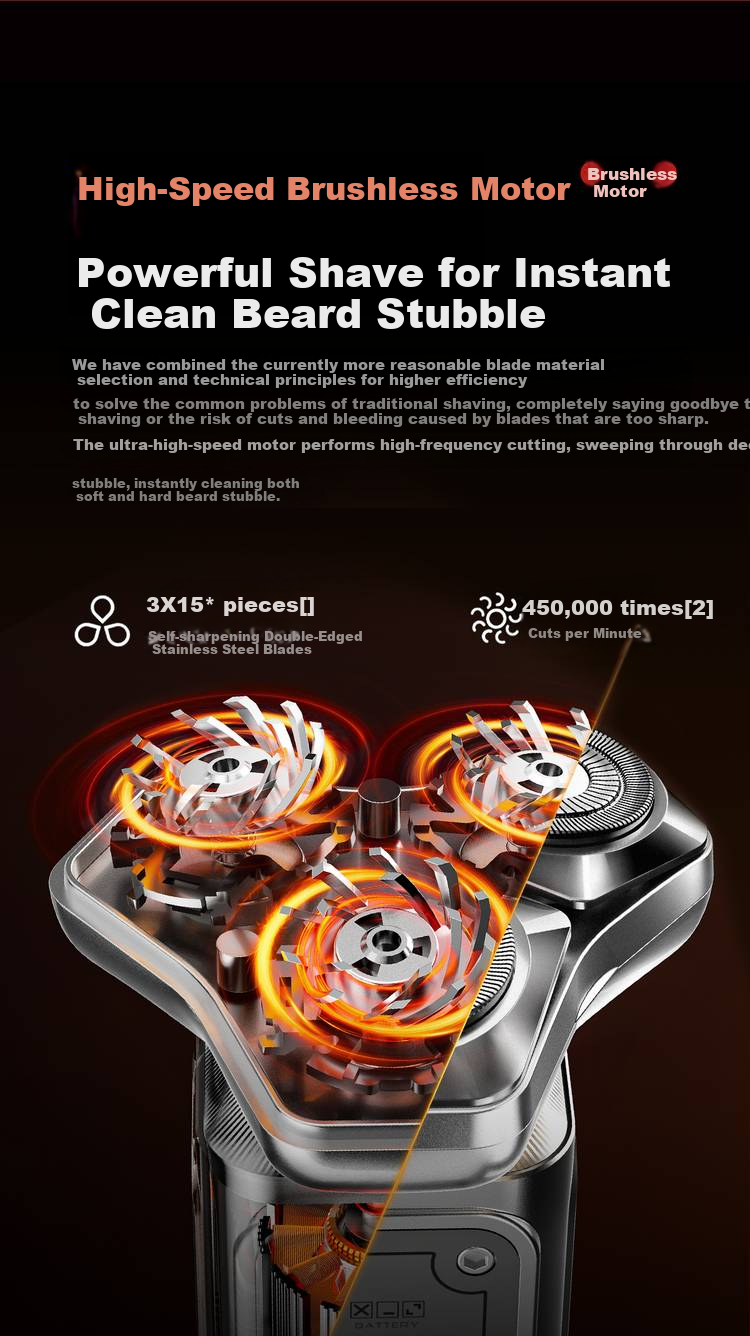 T-FLASH S10 Mini Cyclone Electric Shaver for Men 2026 New Travel Portable Three-Head Black Technology Razor Practical Birthday Gift for Husband Boyfriend 4