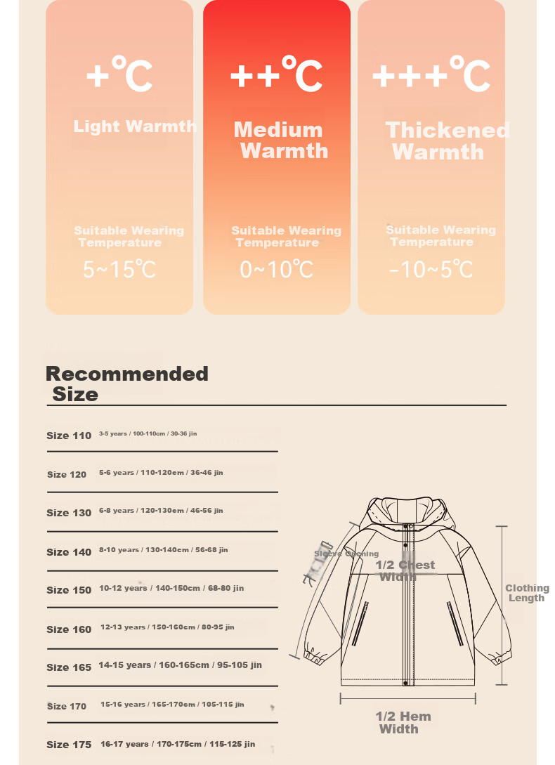 Baleno Children's Fleece Jacket 2025 Winter Style for Older Kids, Color-Block Warm Padded Coat for Boys And Girls, Windproof Parka 10