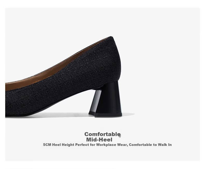 Sasa Su [Workplace Ballet] Spring Summer New High Block Heel Bow Square Toe French Style Women's Flats ZA64107-10 3
