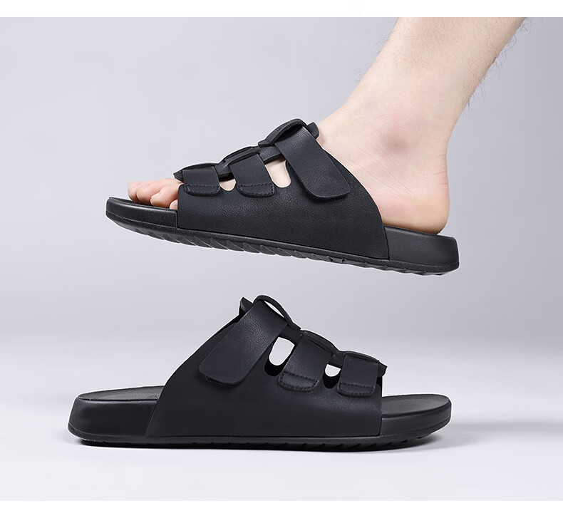 Aokang Summer Men's Casual Beach Sandals Black Size 43 17