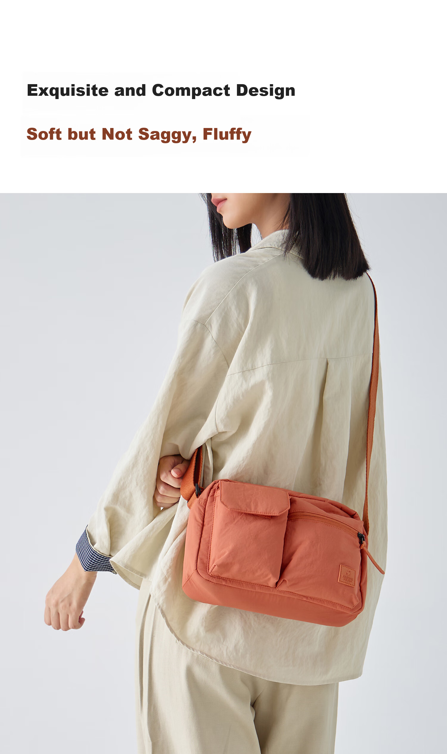 FOUVOR Fox Women's Oxford Cloth Crossbody Bag Lightweight Fashion Small Square Simple Casual Shoulder Bag Orange 13