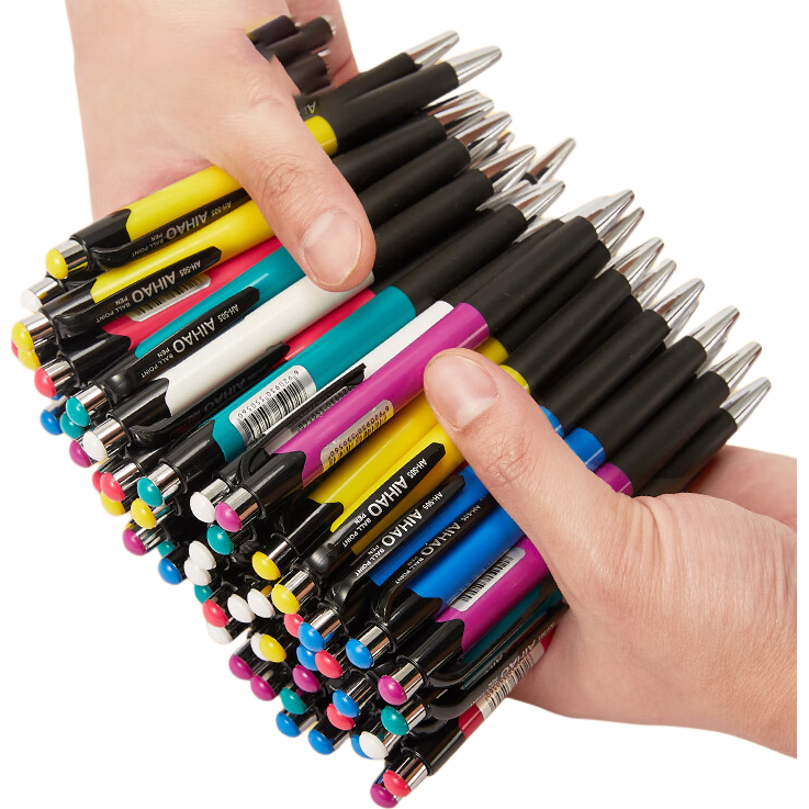 AIHAO Retractable Ballpoint Pen Refill, 0.7mm Bullet Tip, Replacement for 505 Ballpoint Pen, Blue, 100 Pieces