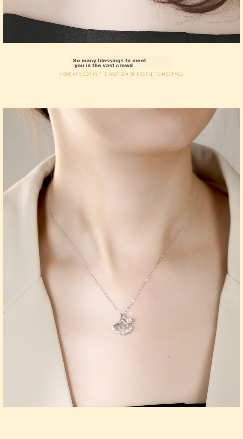 MANHE S925 Silver Necklace Women's Pendant Jewelry Birthday Women's Day Gift for Girlfriend Wife 8
