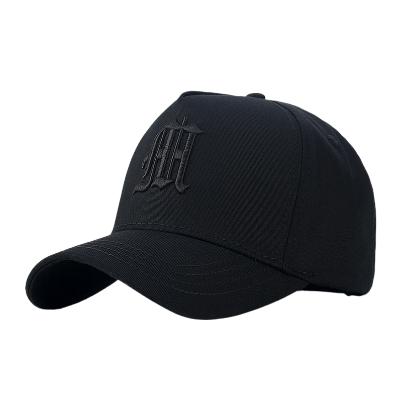 Miiow Men's Cotton Baseball Cap Deep Fit Large Head Size Men's Black Mesh Sunshade Hat
