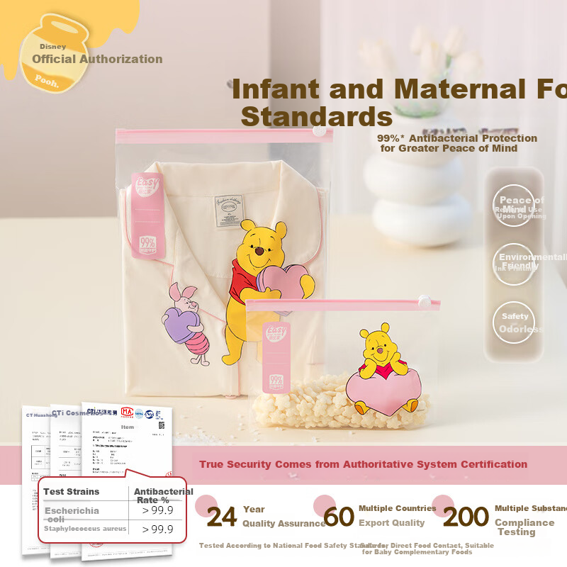 Eyoujia Maternity Storage Bag Antibacterial Baby Clothes Sealed Bag Kids School Clothing Organizer Disney Collaboration