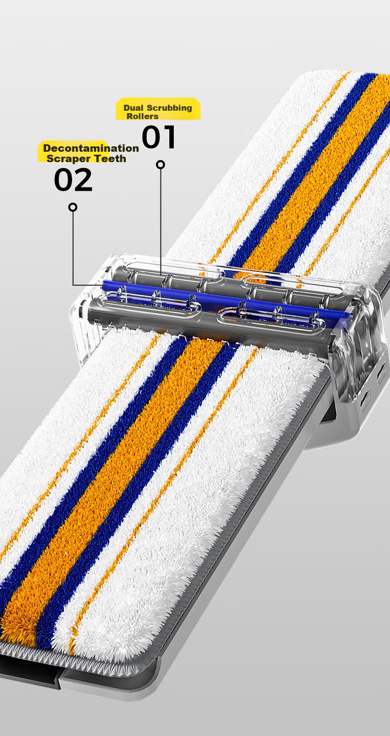 Mayflower Flat Mop 42cm 2 Cloths Household Hands-Free Cleaning Mop 2026 Water-Absorbent Floor Mop 8