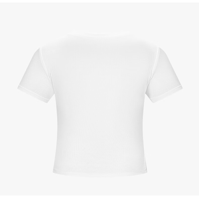 Charles Peach Heart [Wang Churan Same Style] Summer New Slim Fit Waist T-Shirt for Women Black XXF 10