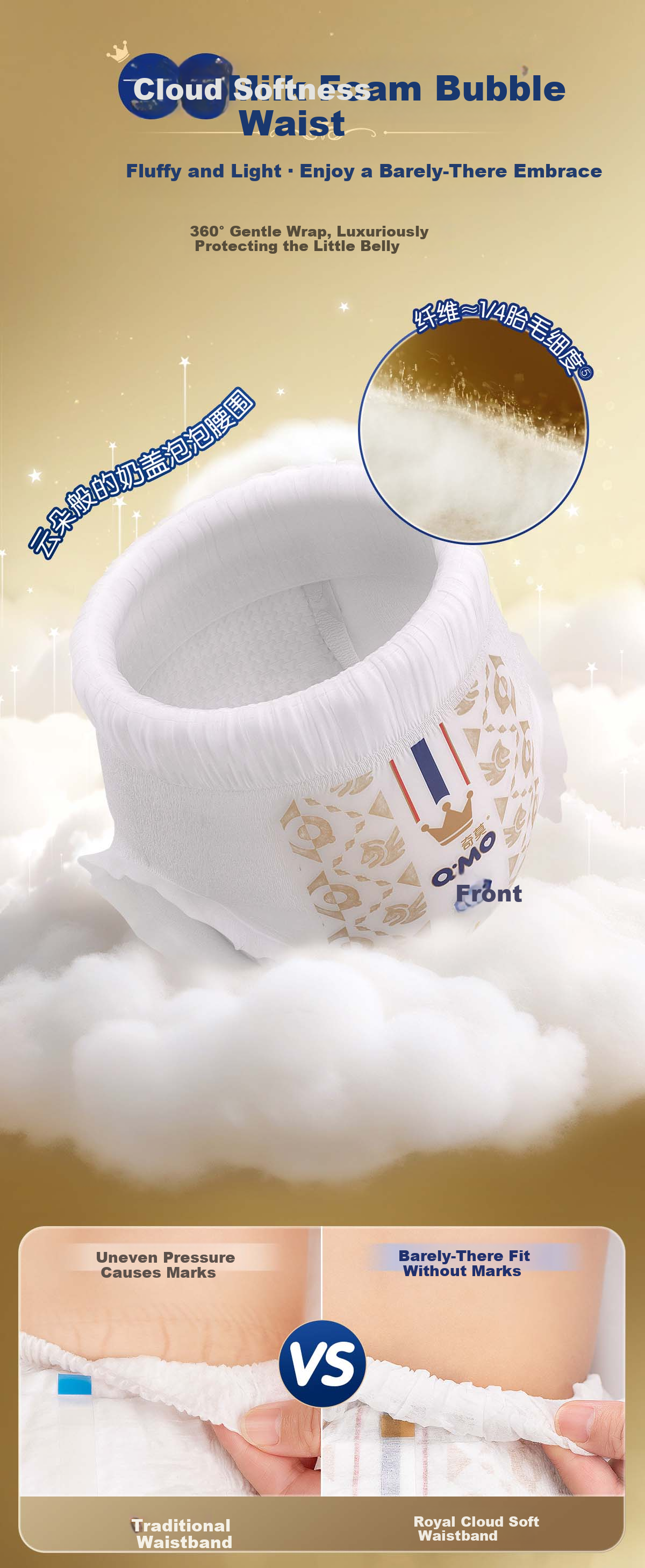 Q-MO Royal Cloud Soft Pull-Up Pants L24 (9-14kg) Elastic Ultra-Thin Breathable Mini Portable 5