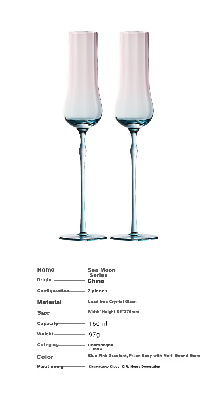 MU16 Champagne Flute Crystal Wine Glass Toasting Glass Wedding Gift Housewarming New Year Gift Stylish Gift Box 14