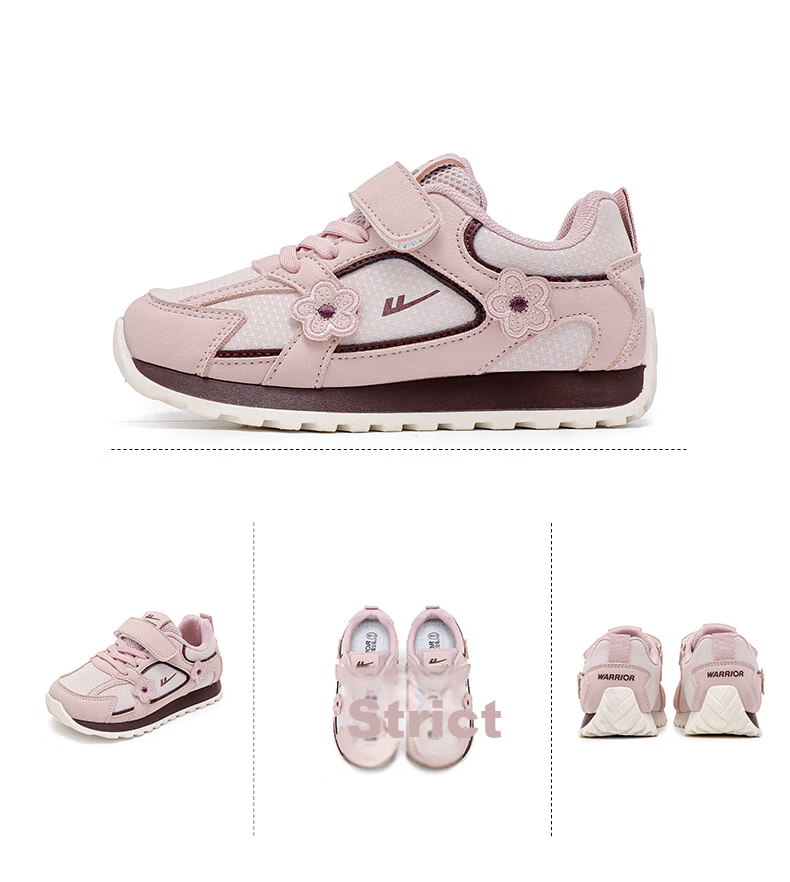 Warrior Kids Girls Casual Sports Shoes Velcro Running Shoes WZCL1698 Beige Size 30 8
