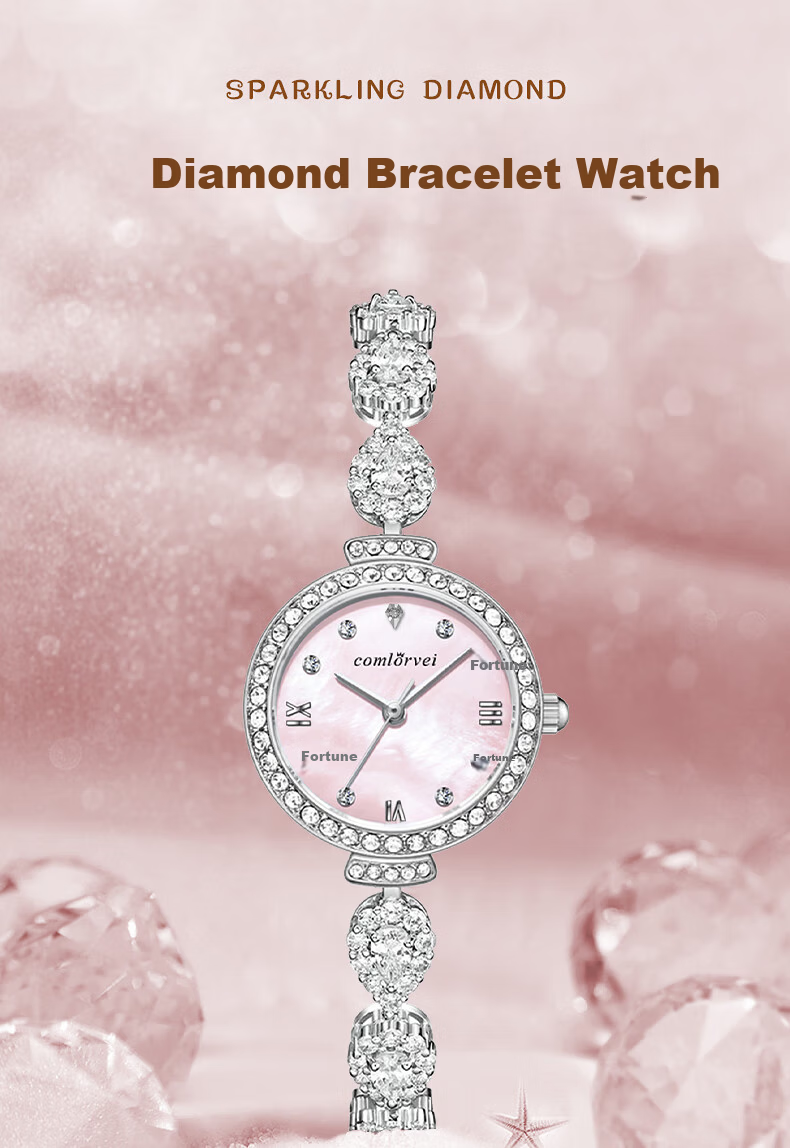 COMLORVEI Sparkling Fairy Style Diamond-Studded Women's Watch Exquisite Gift for Girlfriend National Brand Female Watch 691 1