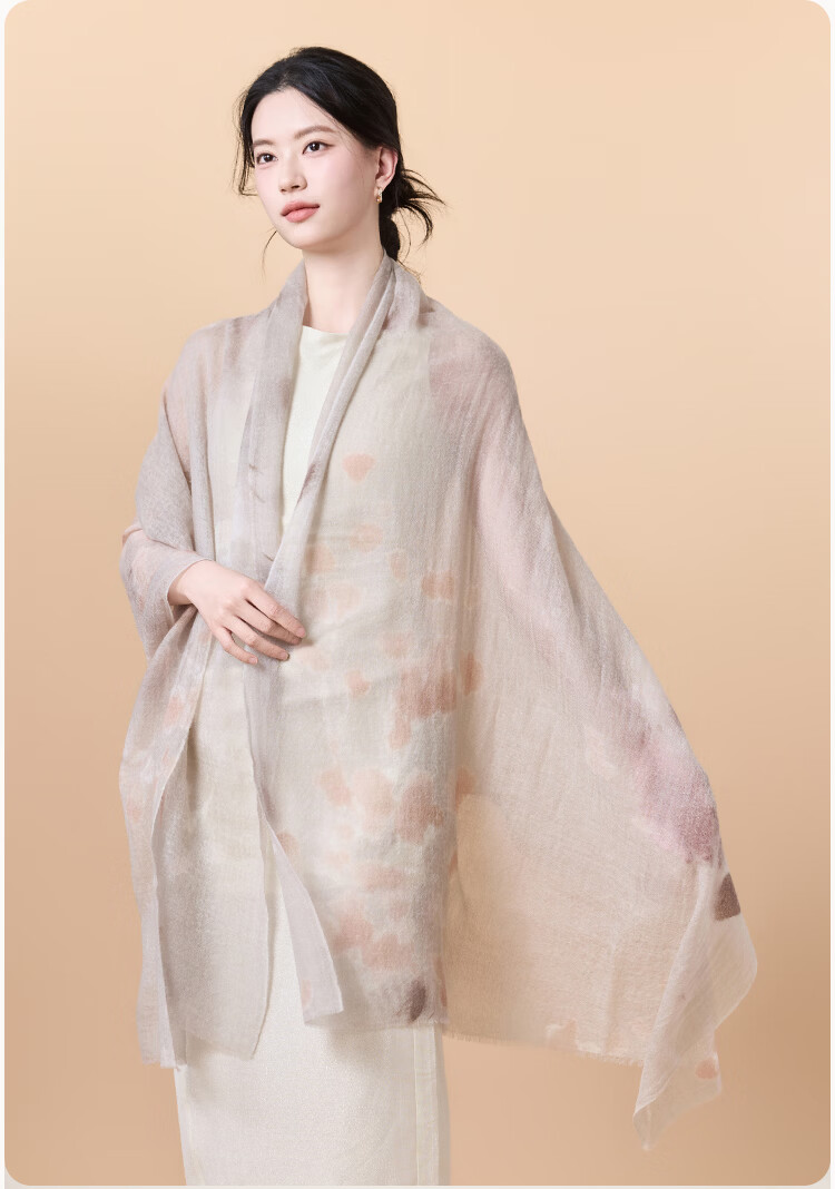JIUMU 100% Cashmere Fine-Spun Cloud Mist Yarn, Finger Ring Fleece, Large Shawl Scarf, Gift for Teachers And Mothers 2