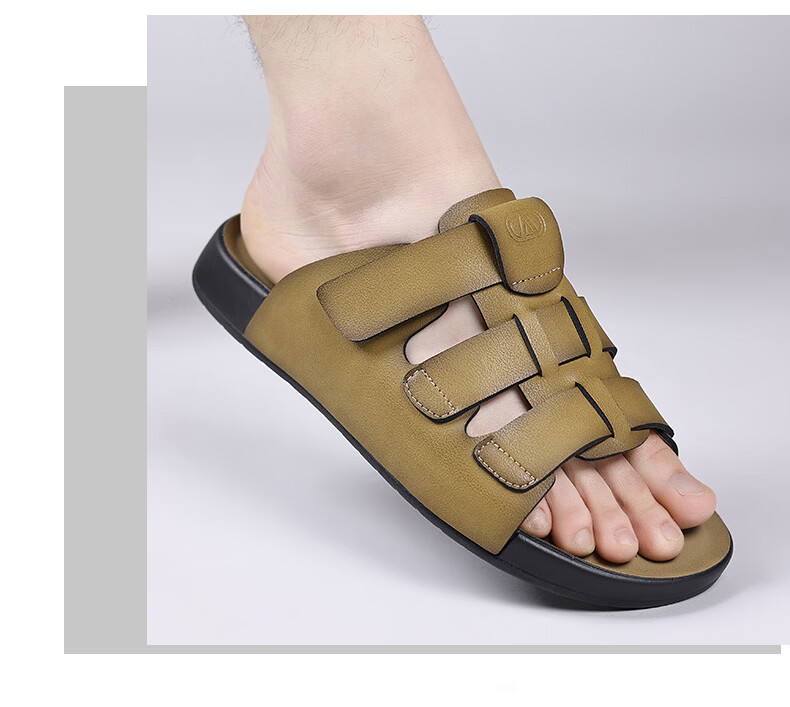 Aokang Summer Men's Casual Beach Sandals Black Size 43 14