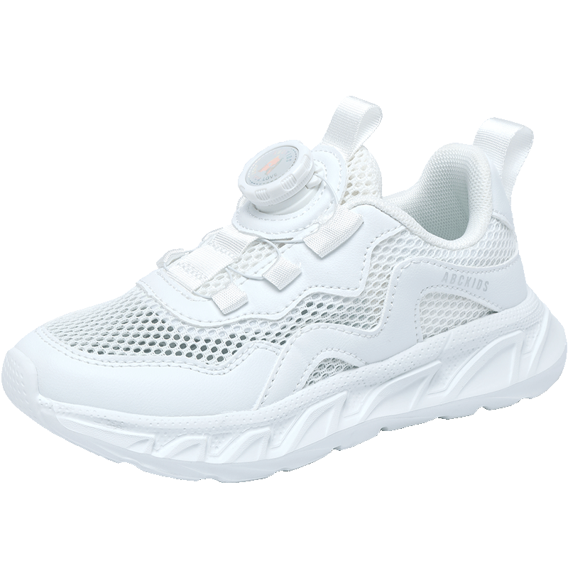 ABC KIDS Children's Sports Shoes Boys and Girls Outdoor Spring Summer White Sneakers Breathable Running Shoes Single Mesh Size 32
