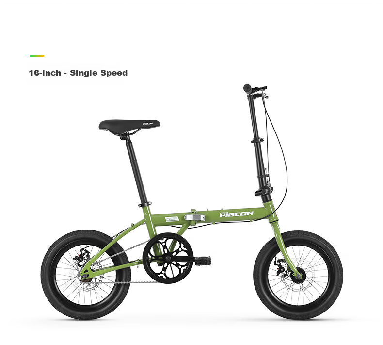 Flying Pigeon Folding Bicycle 20 Inch Unisex Adult Student Youth Casual Commuter City Bike Green 14
