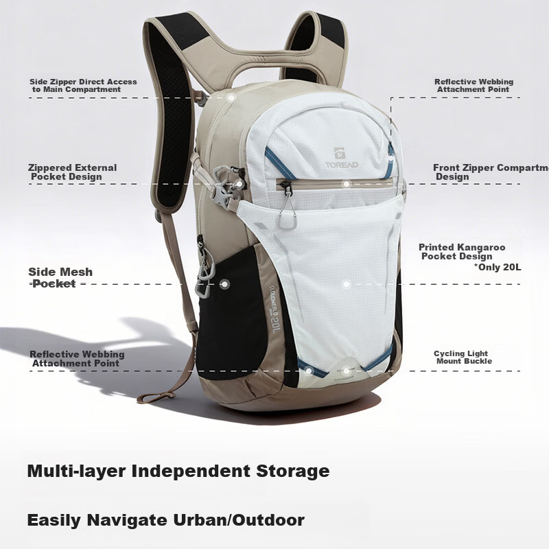 TOREAD OMIN PACK Lightweight Outdoor Hiking Commuter 13L Water-Resistant Backpack Black