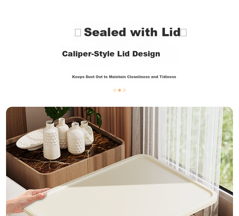 DOCOXO Storage Box Desktop Organizer Snack Stationery Multi-Functional Household Dormitory Covered Milk White Large Low Profile 10
