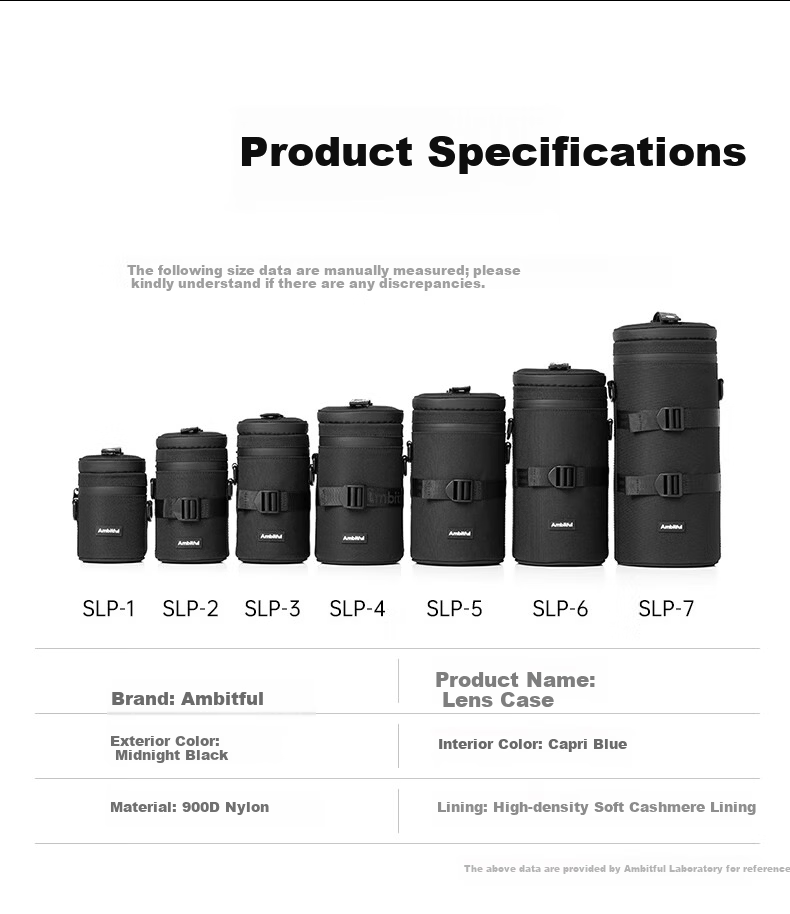AMBITFUL Zhijie Lens Bag Storage Pouch Protective Case for Canon Nikon Sony Fuji Sigma Tamron DSLR Mirrorless Camera Lens Sleeve Barrel with Waist Hanging/Shoulder Strap 4
