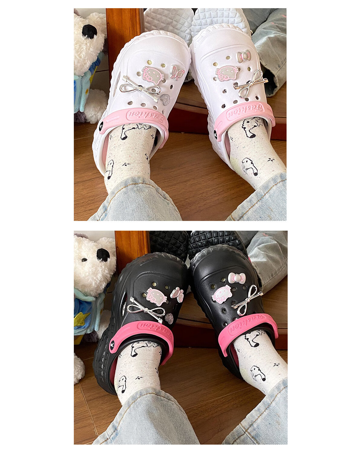 PLAYBOY Women's Summer 2026 Hole Sandals Dual-Wear Comfortable Slippers Beach Shoes Black Size 36/37 3