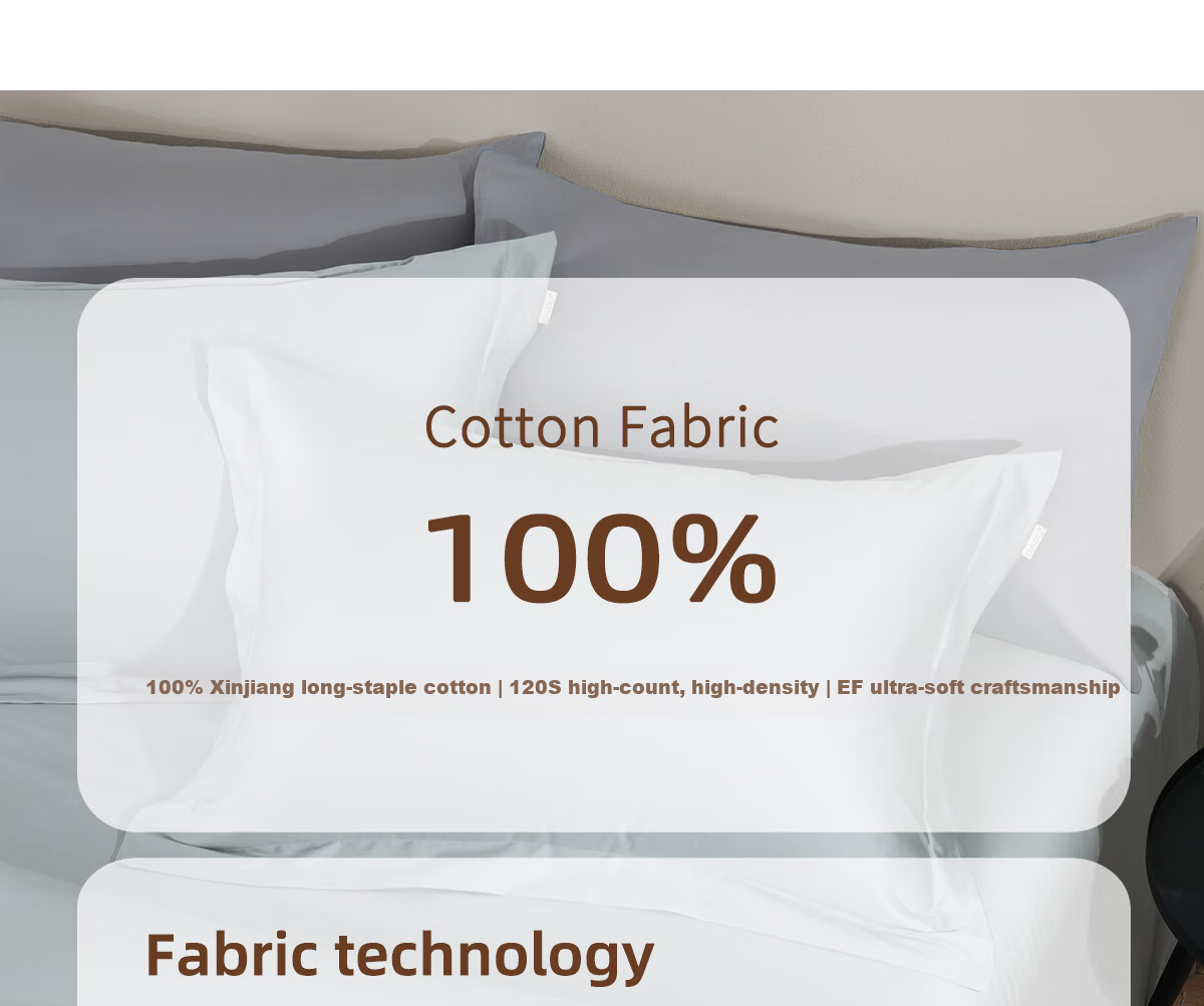 DAPUA Pure Cotton 4-Piece Bedding Set 120-Thread Count Luxury Satin Long-Staple Cotton Sheet and Duvet Cover 1.5m Scarlet Red 6
