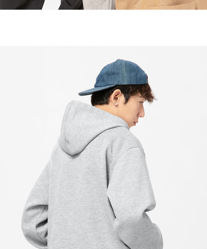 GENIOLAMODE Semir Group Men's Fleece Hoodie Zip-up Winter Lamb Wool Thickened Jacket Gray Green 2XL 21