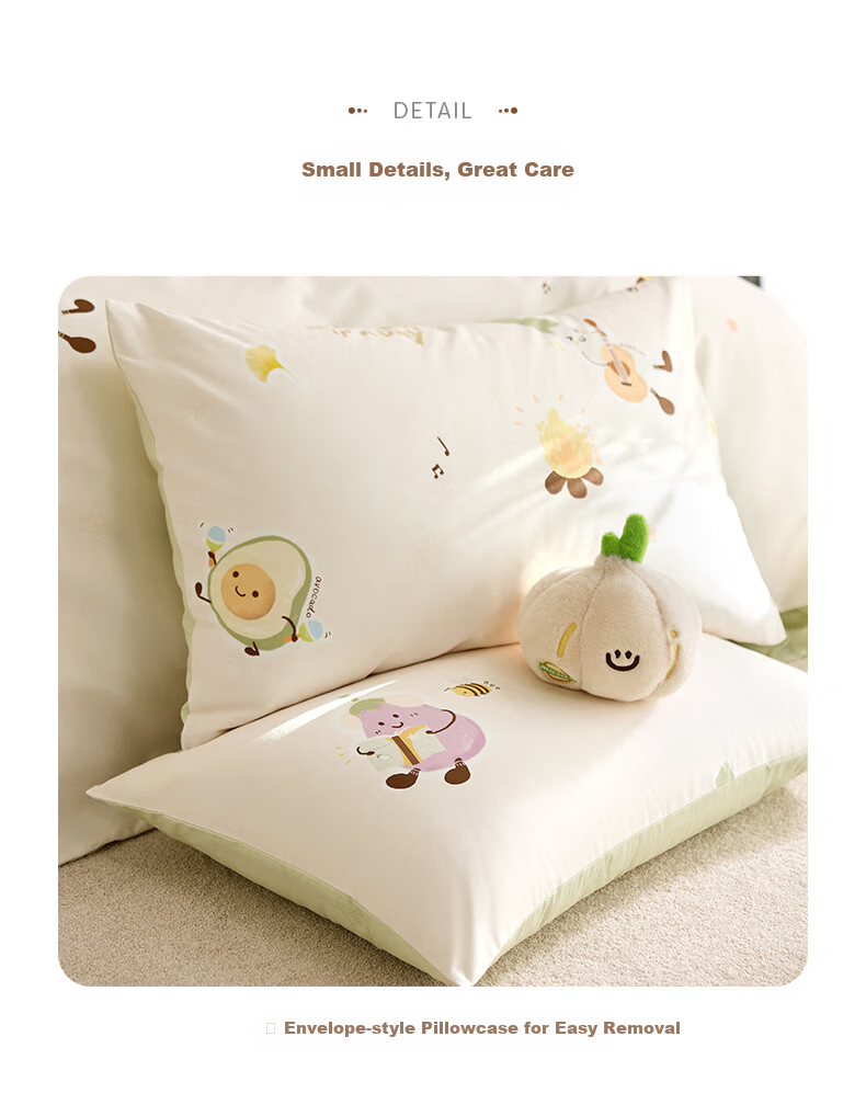 Luolai Children's 4-Piece Set Baby Class A 100% Combed Cotton Duvet Cover Bed Sheet Pillowcase 220*250cm 4