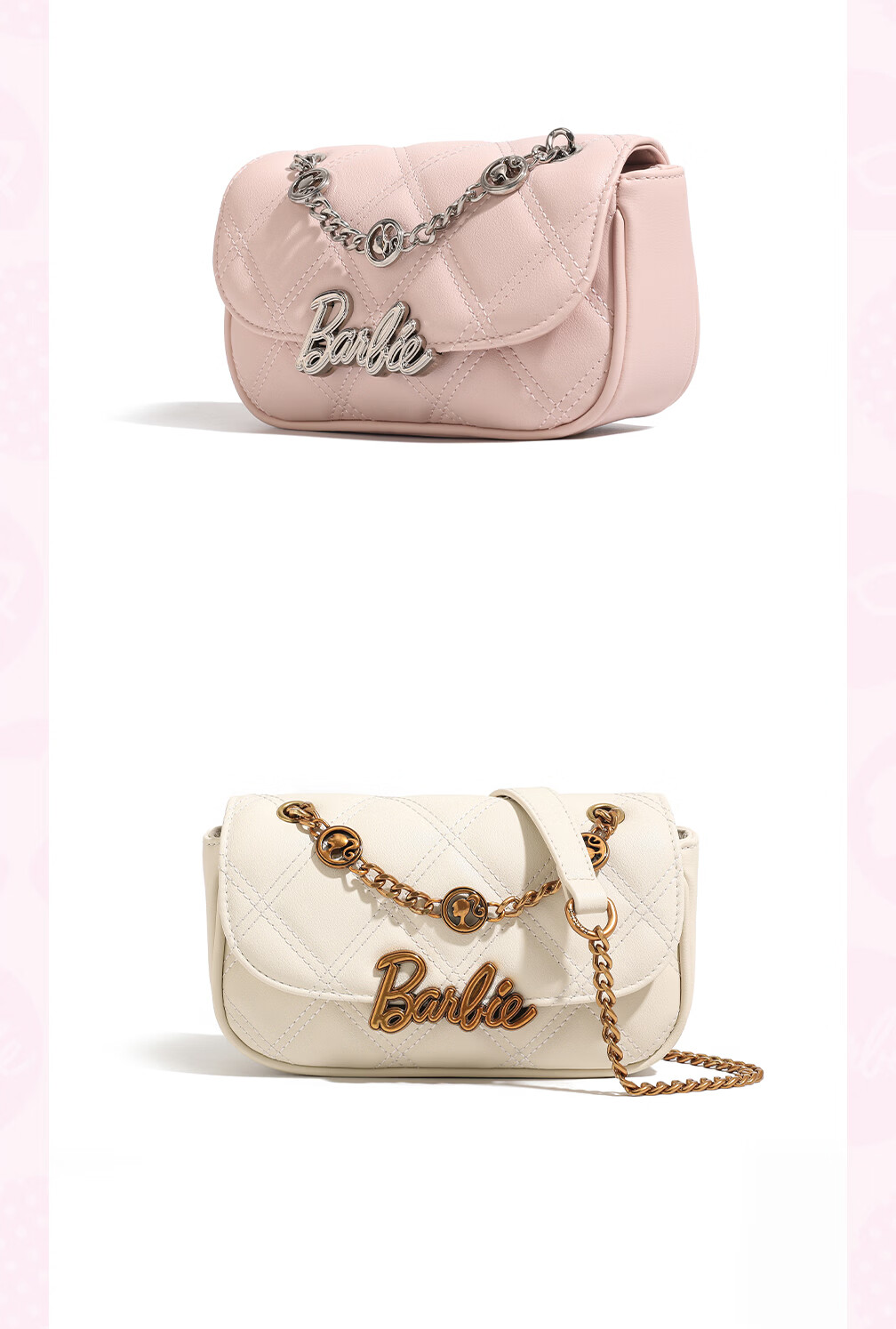 Barbie Women's Bag 2026 New Quilted Chain Crossbody Shoulder Bag for Besties 18-Year-Old Students Valentine's Day Gift 14