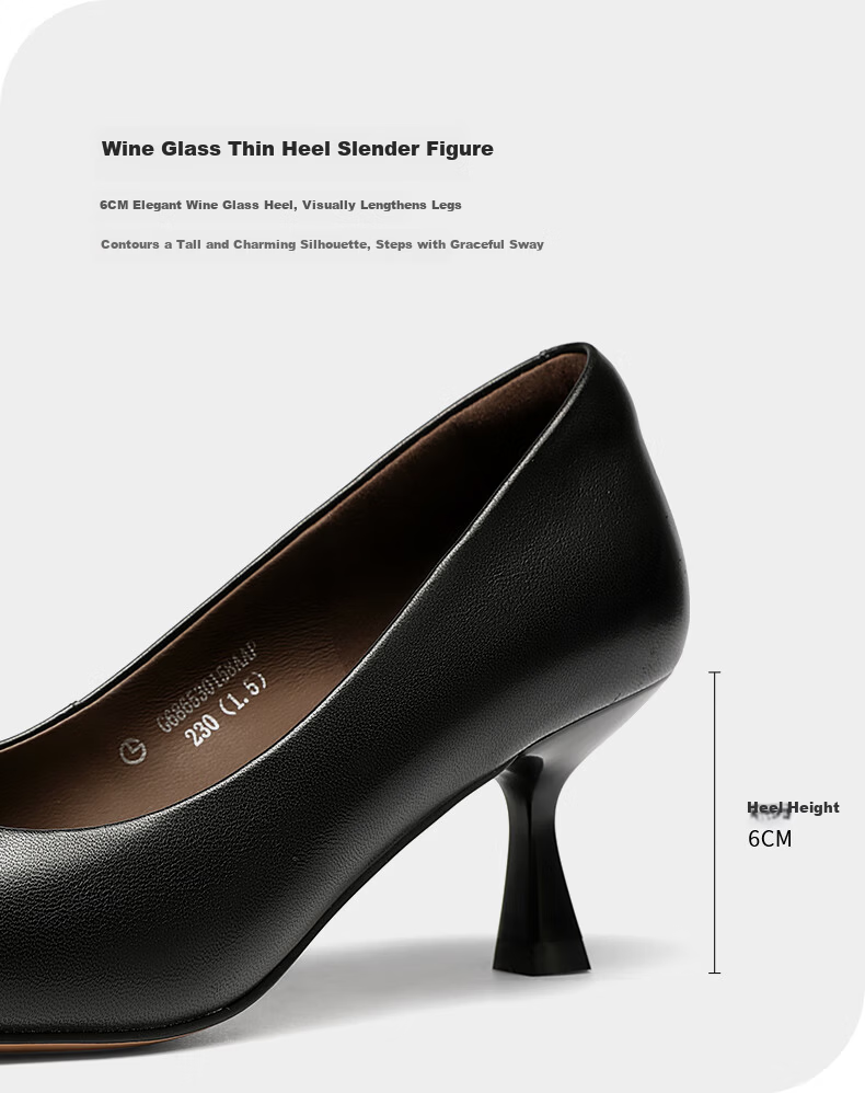 Goldlion Women's Professional Commuter High Heels French Pointed Toe Stiletto Low-Cut Pumps G686530158 Black Size 36 7