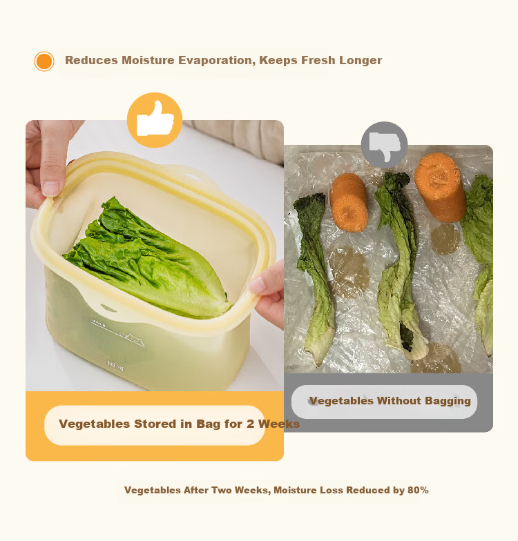 Shuke Silicone Food Storage Bag Food Grade High Temperature Resistant Household Fruit Bag Refrigerator Freezer Sealed Bag 7