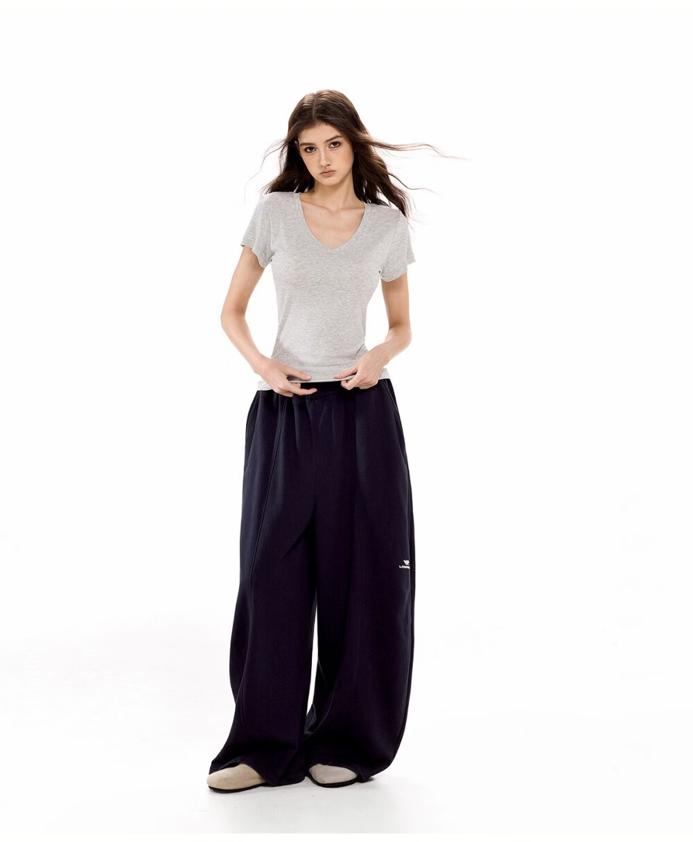 ICH MODE Slim Fit Stretch V-Neck Short Sleeve T-Shirt Women Summer New Casual Sports Shoulder Top Crop Light Purple M 25