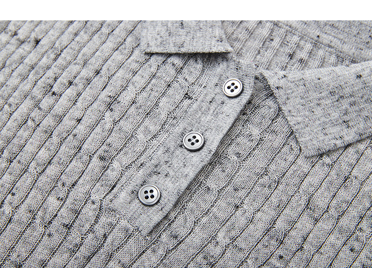 Demana Summer Smart Sensing Slim Fit Polo Collar Short Sleeve Knit Top with Wool for Women 13