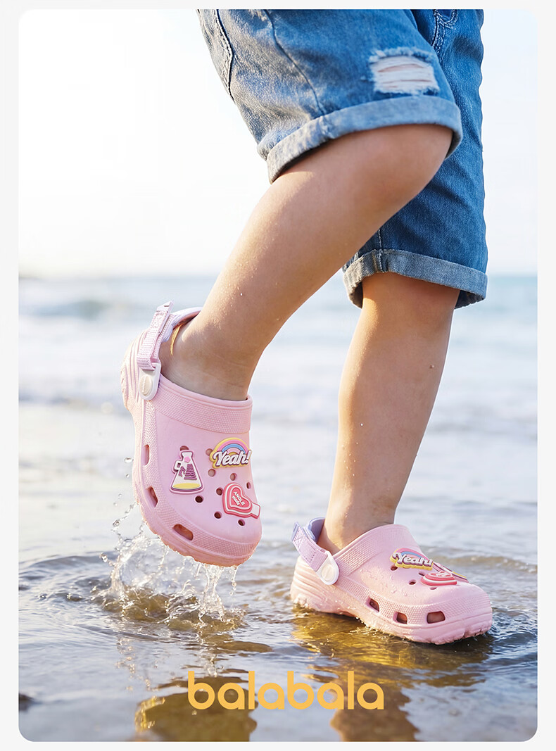 Balabala Kids Summer Slippers Boys Indoor Cute Hole Shoes Soft Sole Lightweight Cartoon Beach Shoes 3