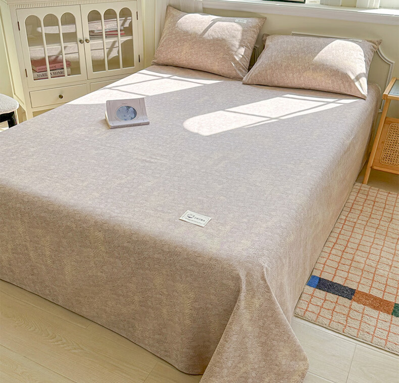 MUJI Class A Antibacterial 100% Cotton Coarse Weave Bed Sheet Single Piece Double Thick Pure Cotton Bedspread 200*230cm 6