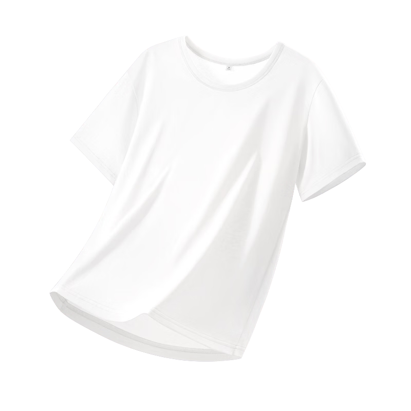 Baleno White Solid Snowflake Cotton Short Sleeve T-Shirt Women Summer Thin Slightly Sheer Loose Fit Half Sleeve Top
