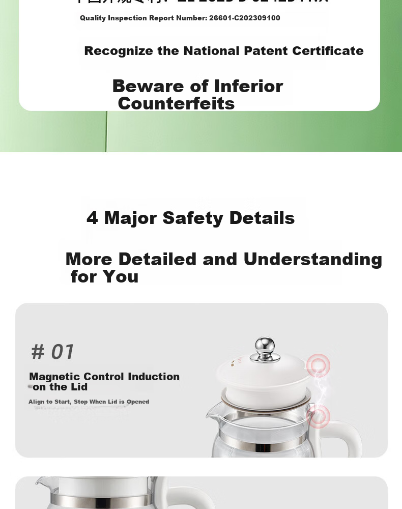 ROYALTY LINE 22-Blade Soy Milk Maker and Blender Titanium Coating 1L Fully Automatic Noise-Reducing Multifunctional Food Processor for 2-4 People White 24