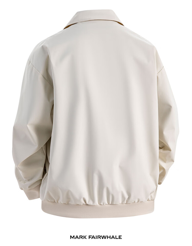 MARK FAIRWHALE Men's Workwear Jacket Spring Autumn American Style Baseball Jacket Wine Red M 10