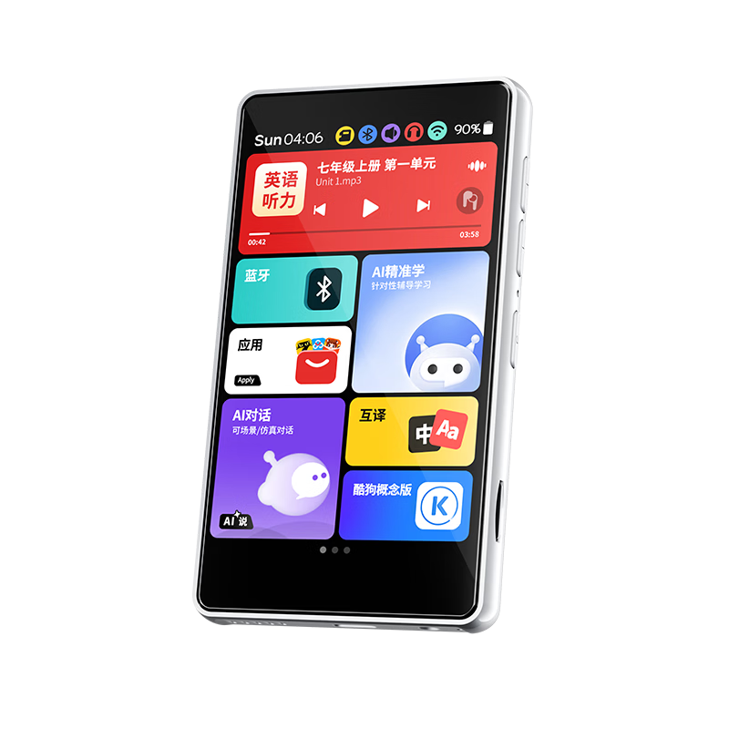 Aigo MP3/MP4 Player WiFi Internet MP5 Student Music Player Bluetooth AI Voice Video AN20e White