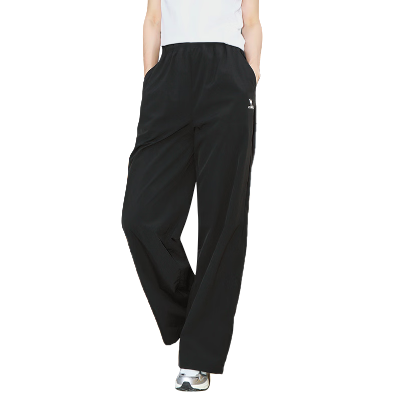 CAMEL Women's Straight Casual Pants Ice Cooling Sun Protection Breathable Sports Pants C16BR0L0083 Phantom Black L